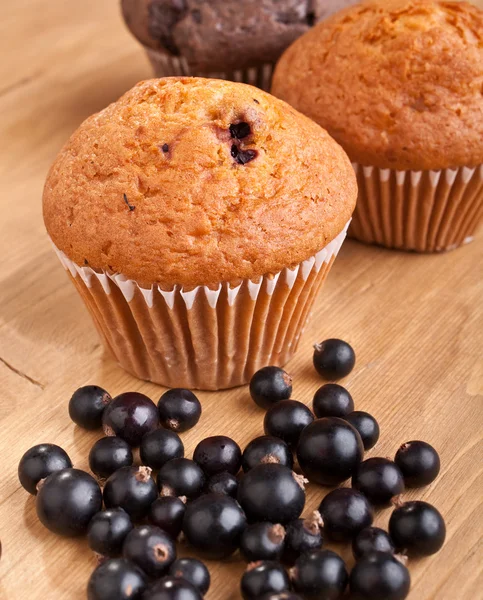 Muffins and berries — Stock Photo, Image