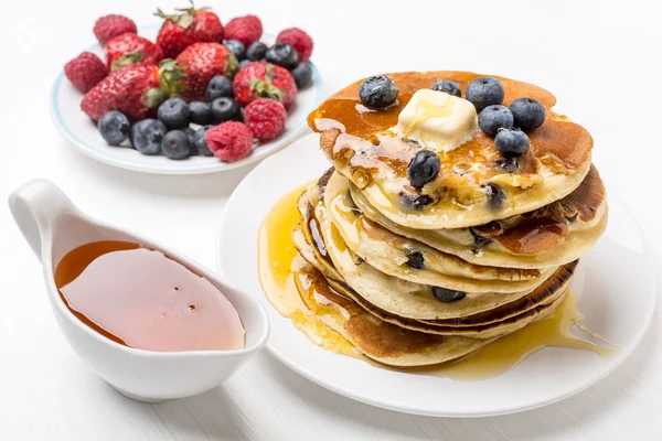 American Blueberry Pancakes — Stock Photo, Image