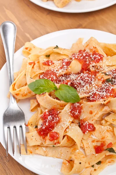 Pasta med tomatsås — Stockfoto