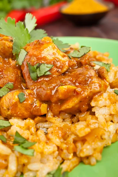 Pollo al curry con riso — Foto Stock