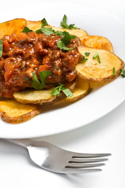 Gebratene Kartoffeln im Landhausstil — Stockfoto