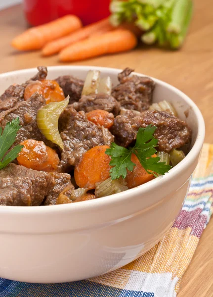 Beef stew with celery and carrot — Stock Photo, Image