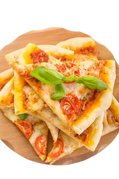 Segmenten van margarita pizza — Stockfoto