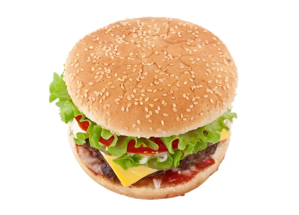 Duże smaczne cheeseburger — Zdjęcie stockowe