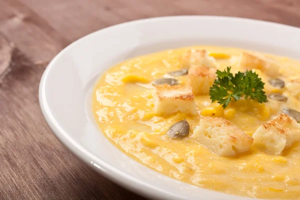 Gesunde Kürbiscremesuppe — Stockfoto