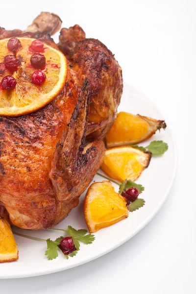 Weihnachtsgebratenes Hühnchen — Stockfoto