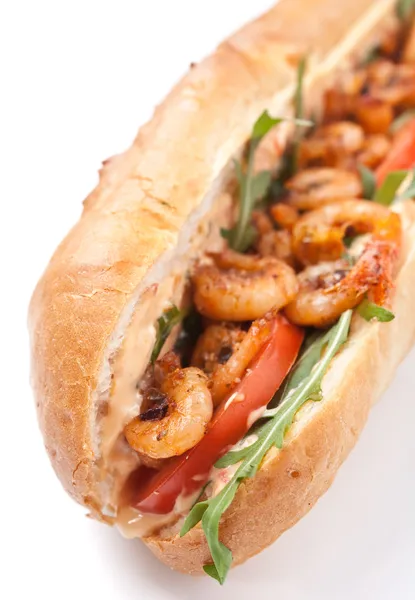 Karides po boy sandviç — Stok fotoğraf