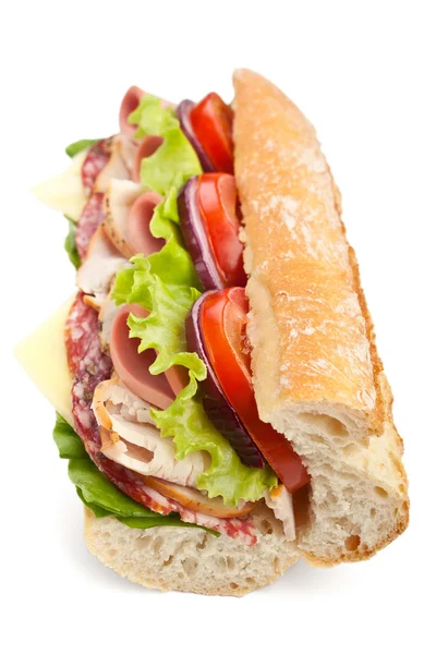 Сандвич с багетом в метро — стоковое фото
