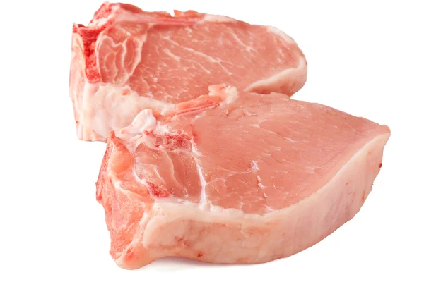 Two raw pork chops — Stock Photo, Image