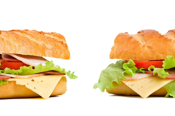 Zwei Baguette-Sandwiches — Stockfoto