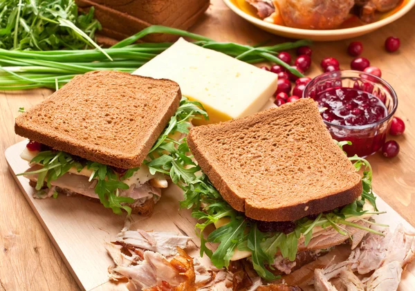 Сэндвич из здоровой индейки — стоковое фото