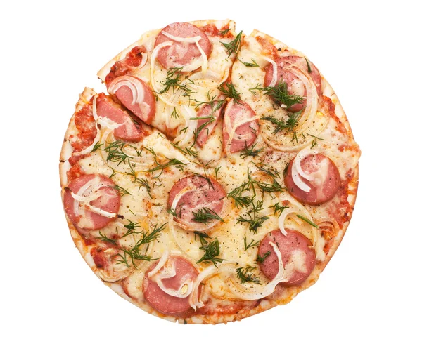 Pizza con salchicha — Foto de Stock