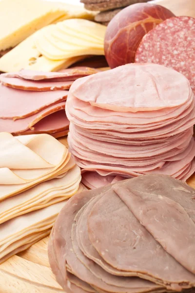 Big group of sliced meat — Stock Photo, Image