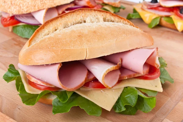 White wheat stuffed sandwiches — Stock Photo, Image