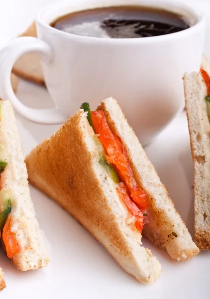 Salmon club sandwiches — Stock Photo, Image