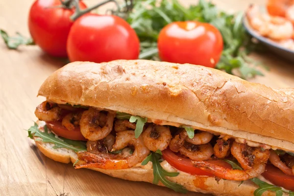 Po-boy räksmörgås — Stockfoto