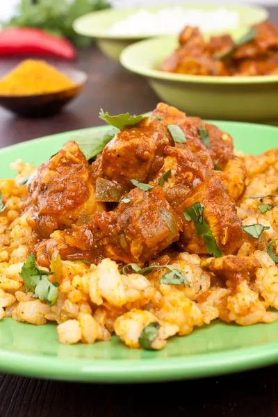 Pollo al curry con riso — Foto Stock