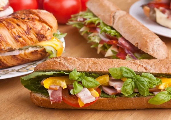 Sandwich with meat — Stock Photo, Image