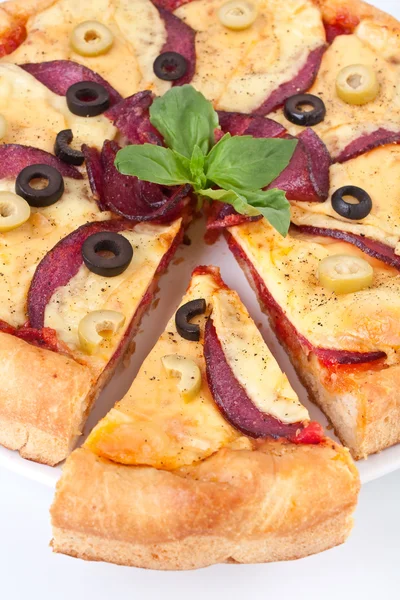 Pizza salami — Foto de Stock