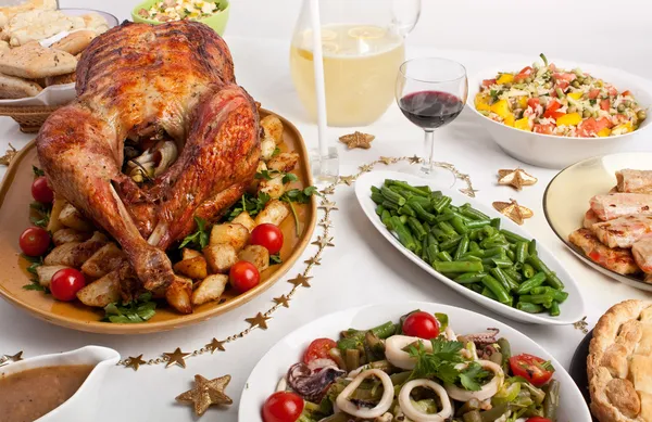 Christmas yemek masası — Stok fotoğraf