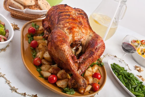 Christmas dinner table — Stock Photo, Image