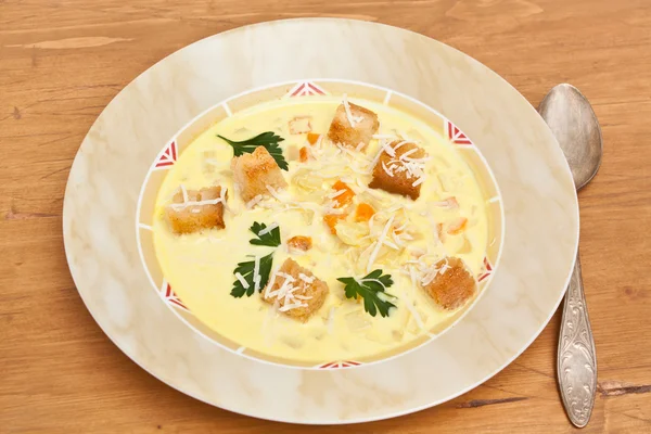 チーズと野菜のクリーム スープ — ストック写真