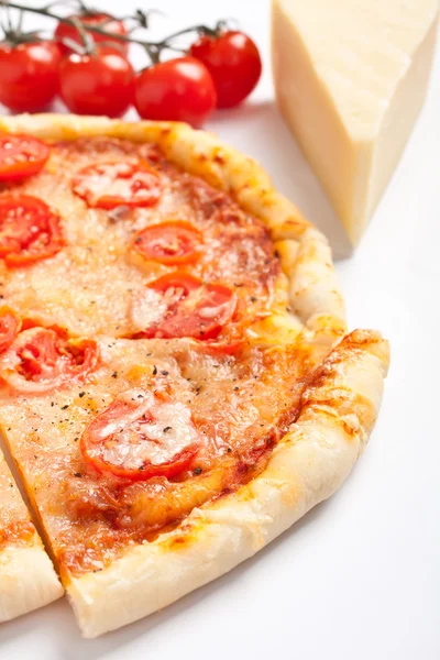 Sliced margarita pizza — Stock Photo, Image