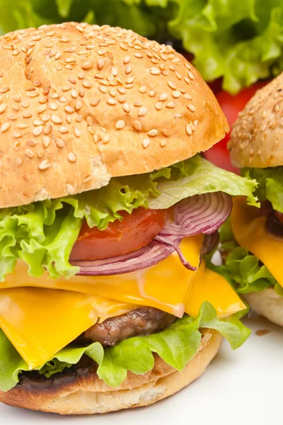 Large double cheeseburger — Stock Photo, Image