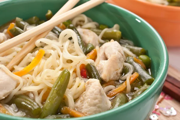 Noodle and chicken soup — Stock Photo, Image