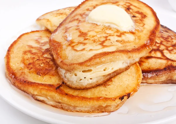 Pancakes with melted butter — Stock Photo, Image