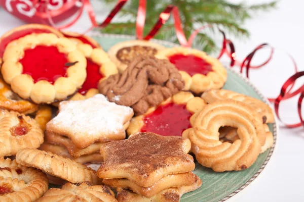 Mucchio di vari biscotti di Natale — Foto Stock