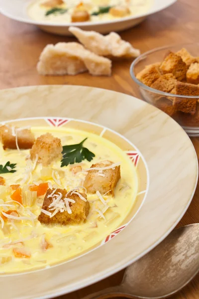 Sopa de crema de queso y verduras —  Fotos de Stock