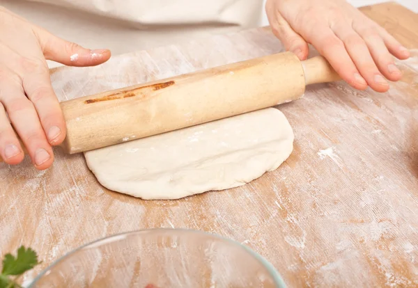 Kneading dough — Stock Photo, Image