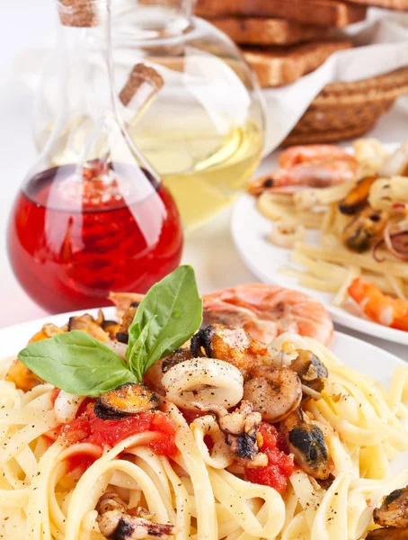 Seafood pasta — Stock Photo, Image