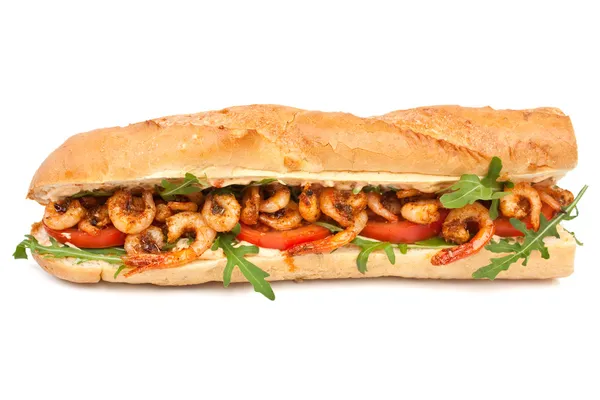 Karides po boy sandviç — Stok fotoğraf