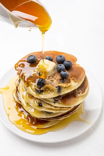 American Blueberry Pancakes — Stock Photo, Image