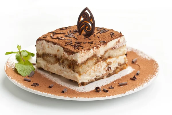 Portion of italian dessert tiramissu — Stock Photo, Image