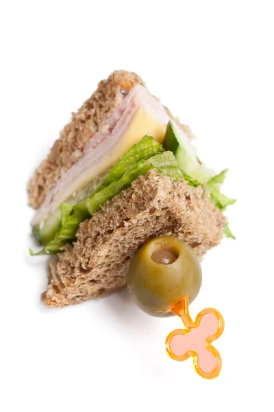 Te smörgås med skinka, — Stockfoto