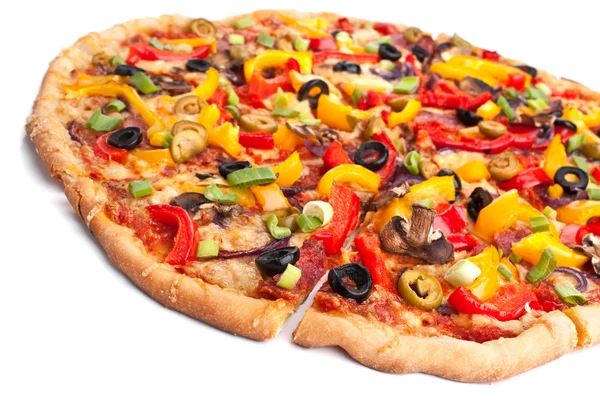 Pizza vegetale affettata — Foto Stock