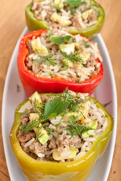 Stuffed peppers in a dish — Stock Photo, Image