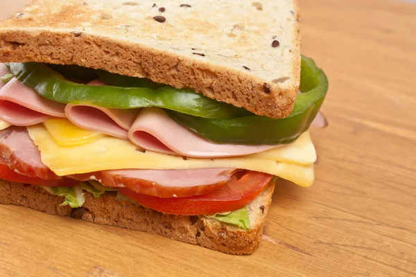 Big sandwich on toasted  bread — Stock Photo, Image