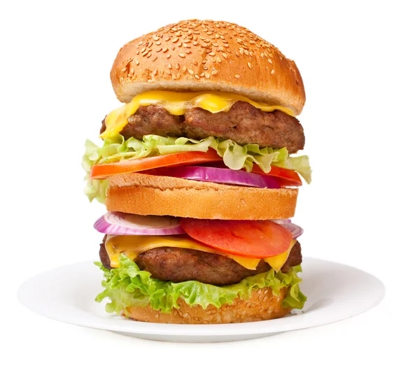 Big double cheeseburger — Stock Photo, Image