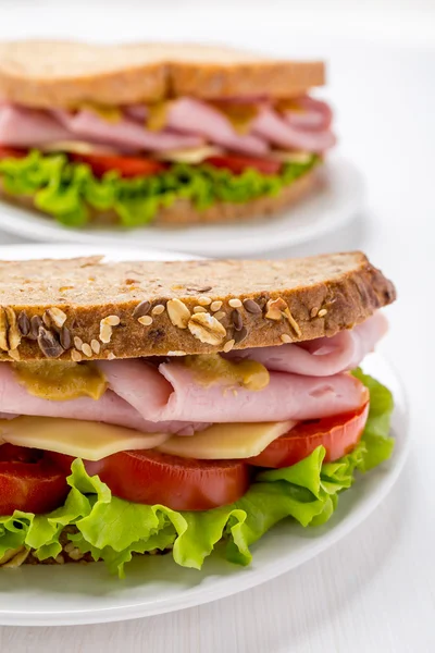 Sandwich på rostat bröd — Stockfoto