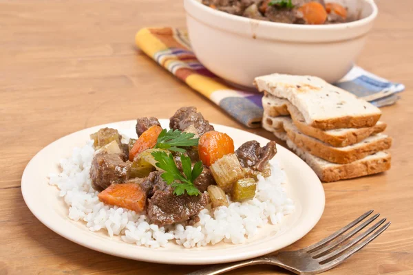 Beef stew with celery and carrot — Stock Photo, Image