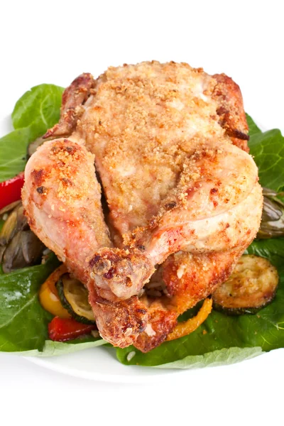 Pollo arrosto intero — Foto Stock