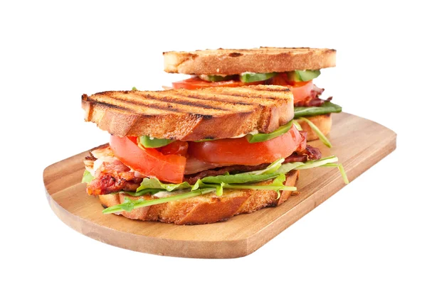 Bacon, sallad och tomat blt smörgåsar — Stockfoto