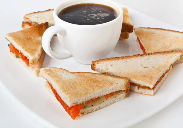 Salmon club sandwiches — Stock Photo, Image