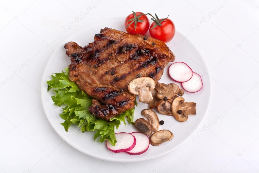 Pork chop with mushrooms
