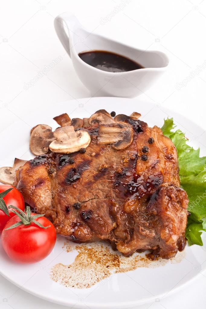 Pork chop with mushrooms