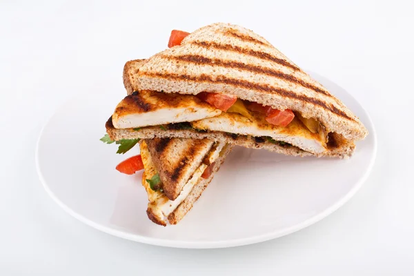 Grilled chicken sandwiches — Stock Photo, Image